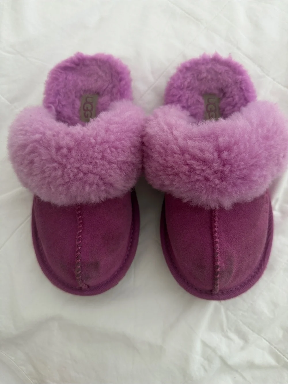 Ugg Kids Cozy Purple Shearling Slippers